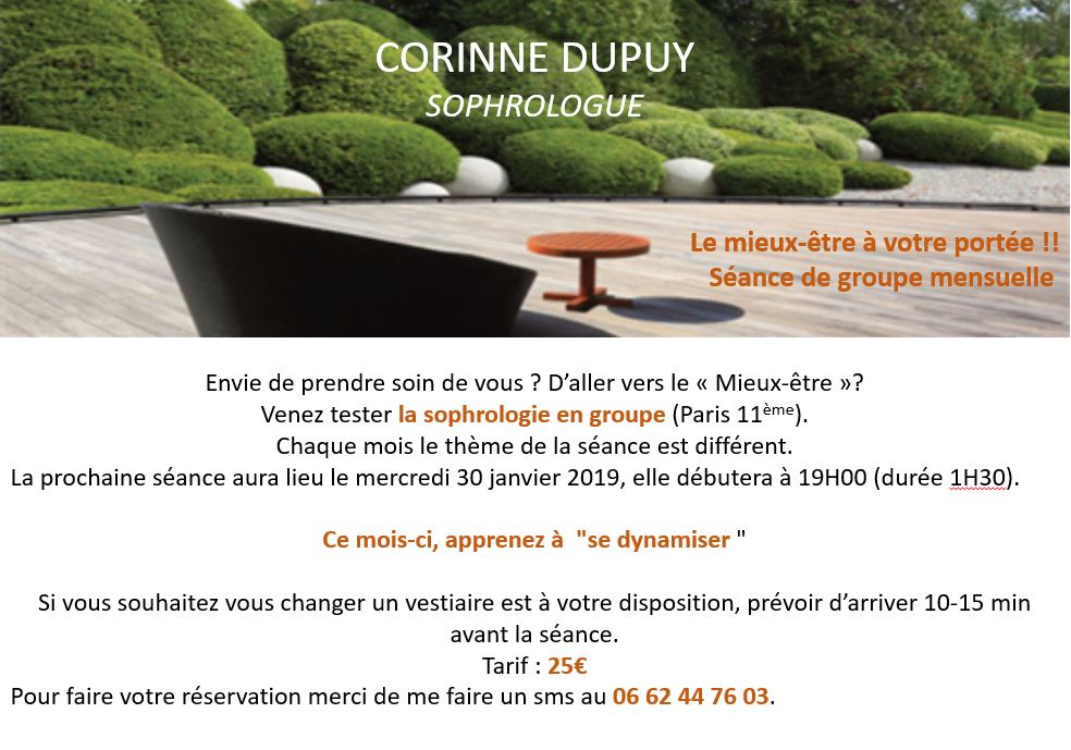 Seance groupe sophrologie corinne dupuy janvier 2020